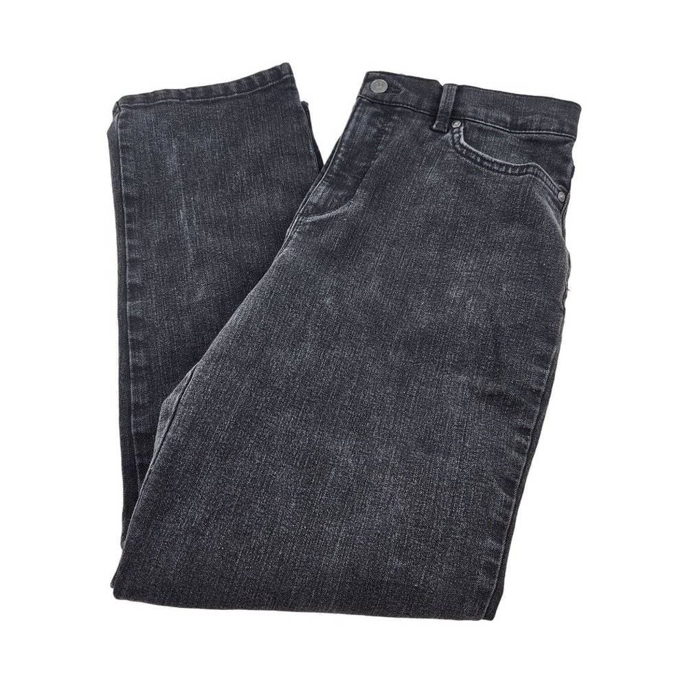 Glorai Vanderbuilt Jeans Womens 12 Amanda Missy Short Black Denim Straight Leg